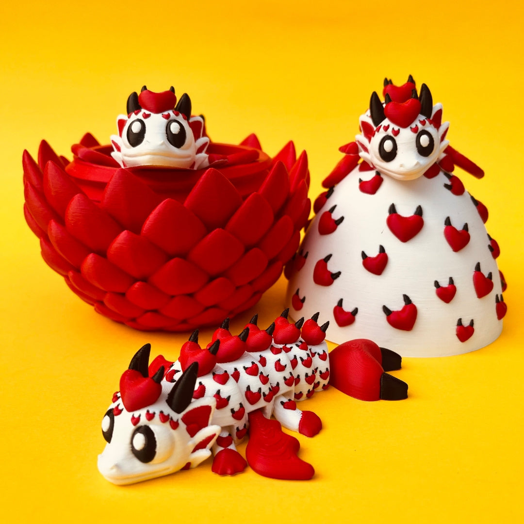 Devil Heart Dragon & Egg – Verspielte Drachenfigur mit Teufelsherzen