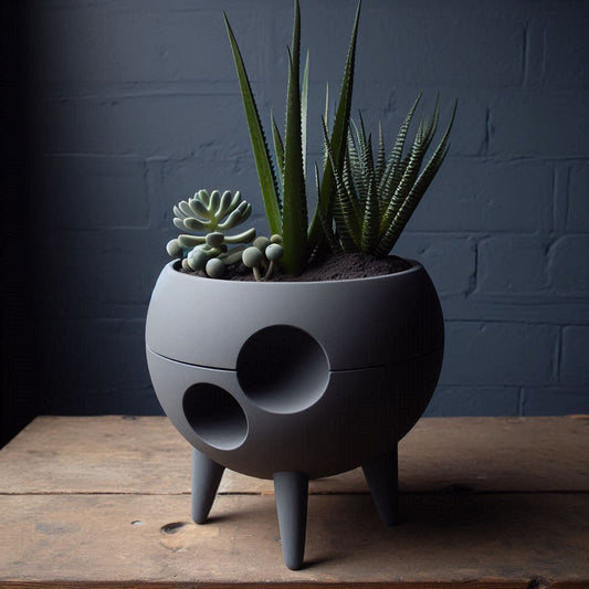 Mid-Century Space Pot – 3D-gedruckter Design-Pflanztopf mit Retro-Future Look