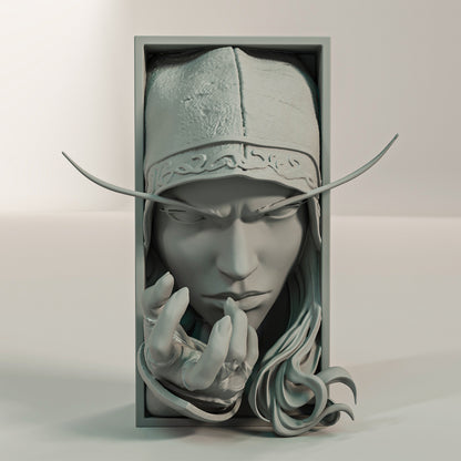 Book Nook Bücherregal Deko Fantasy Elfen Kriegerin Regal Nische Wanddeko Geschenk für Gamer Leser und Fantasy Fans