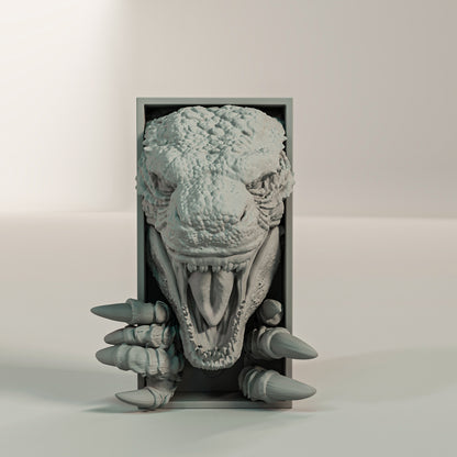 Book Nook Bücherregal Deko Monster Reptil Regal Nische Wanddeko Geschenk für Horror Fantasy und Kaiju Fans