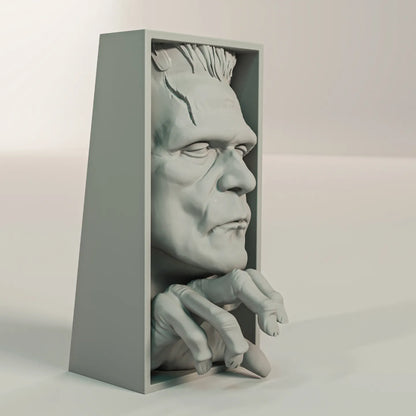 Book Nook Bücherregal Deko Frankenstein Monster Horror Regal Nische Wanddeko Geschenk für Leser und Grusel Fans