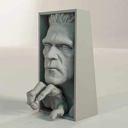 Book Nook Bücherregal Deko Frankenstein Monster Horror Regal Nische Wanddeko Geschenk für Leser und Grusel Fans
