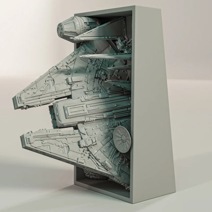 Book Nook Bücherregal Deko Sci Fi Raumschiff Weltraumschlacht Regal Nische Geschenk
