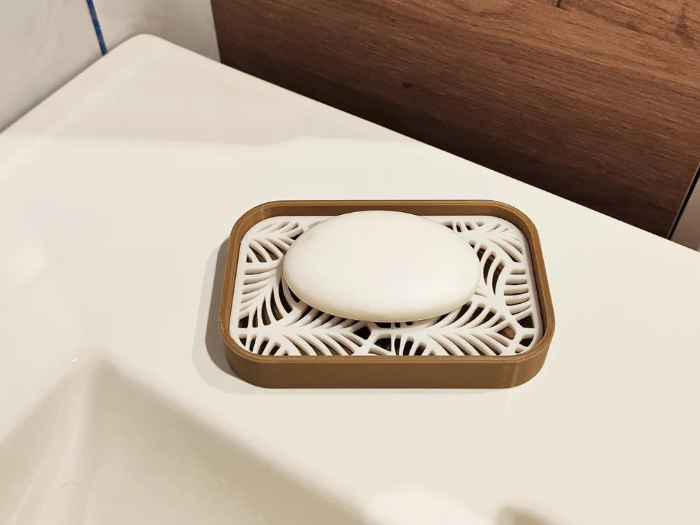 Bad Deko Japandi Seifenschale mit Abtropfschale Naturseife Halter für Waschbecken