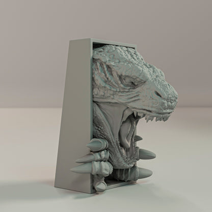 Book Nook Bücherregal Deko Monster Reptil Regal Nische Wanddeko Geschenk für Horror Fantasy und Kaiju Fans
