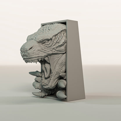 Book Nook Bücherregal Deko Monster Reptil Regal Nische Wanddeko Geschenk für Horror Fantasy und Kaiju Fans