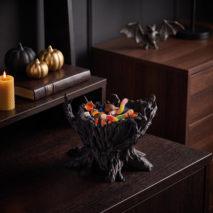 Halloween Süßigkeitenschale Spooky Tree Candy Bowl gruselige Baum Deko für Trick or Treat Party und Herbstdeko
