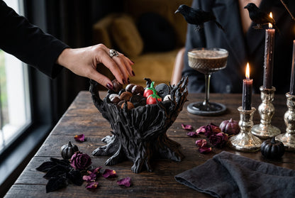 Halloween Süßigkeitenschale Spooky Tree Candy Bowl gruselige Baum Deko für Trick or Treat Party und Herbstdeko