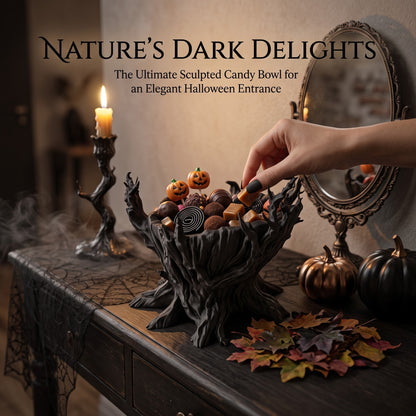 Halloween Süßigkeitenschale Spooky Tree Candy Bowl gruselige Baum Deko für Trick or Treat Party und Herbstdeko