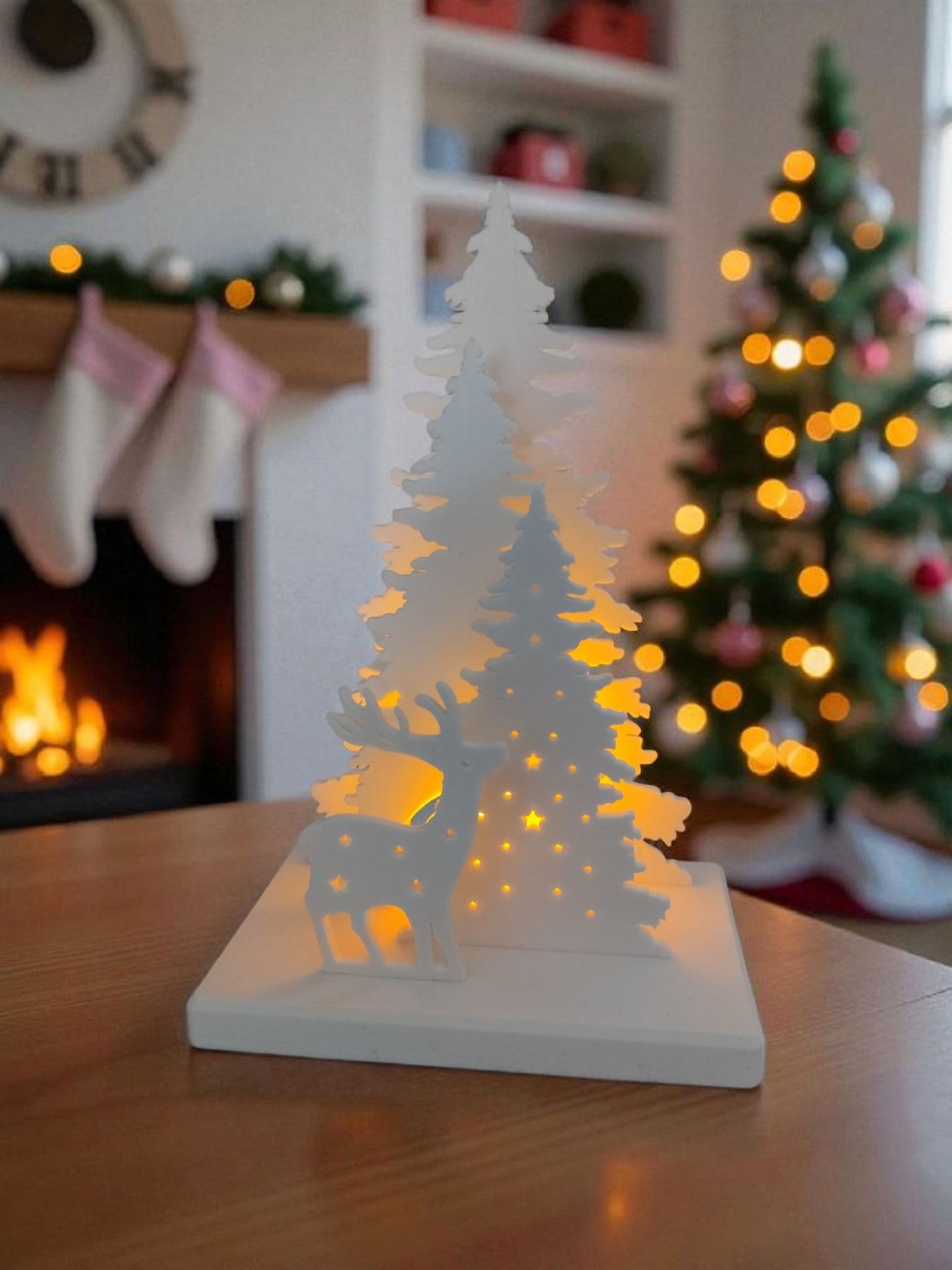 Christmas Decor Scene – Weihnachtsdekoration mit LED-Teelichthalter