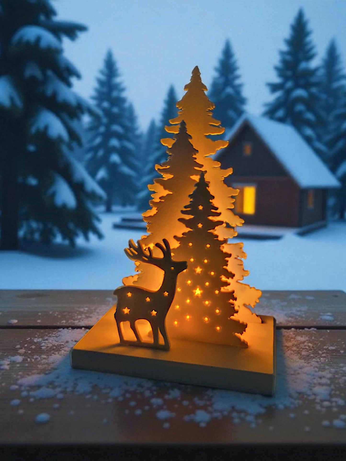 Christmas Decor Scene – Weihnachtsdekoration mit LED-Teelichthalter