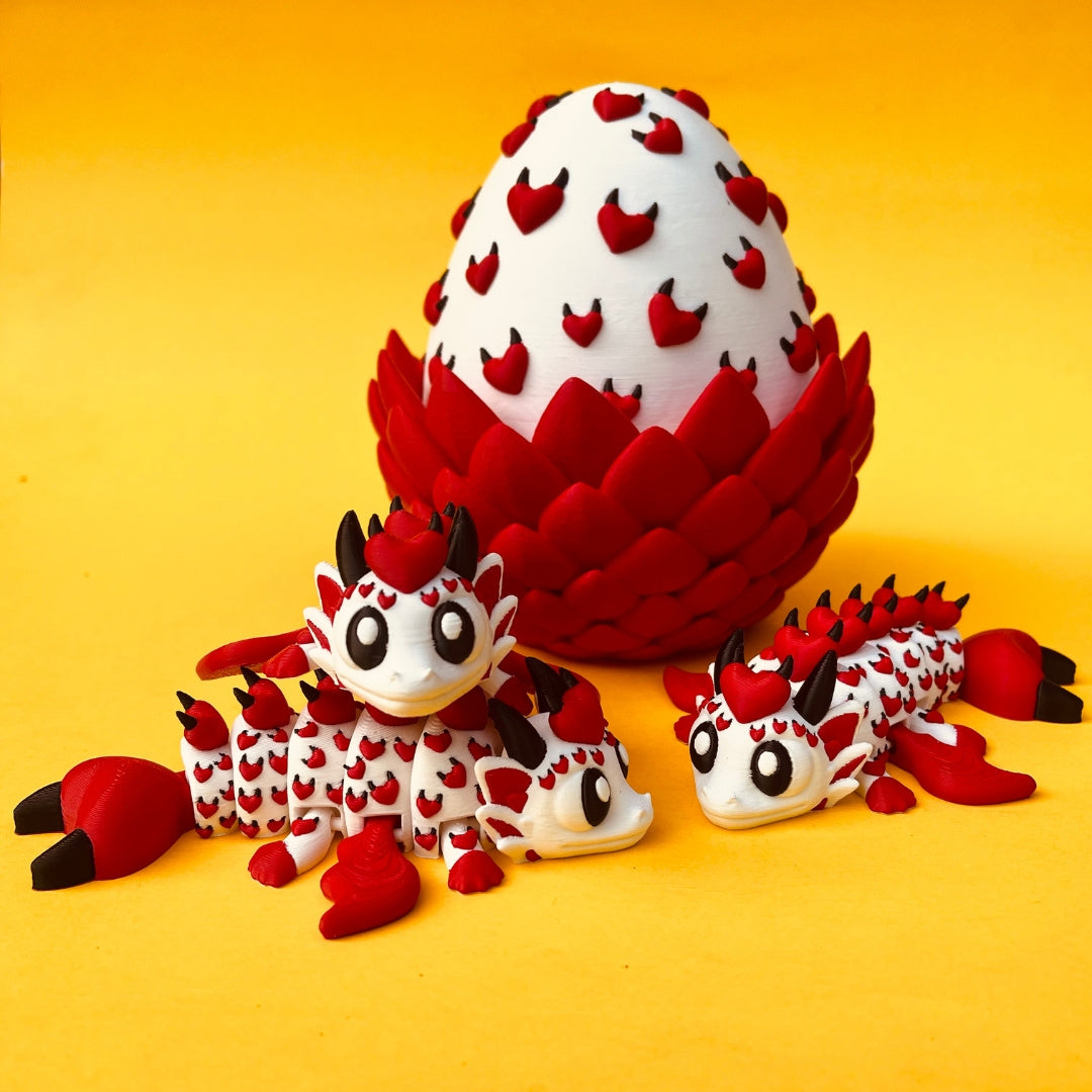 Devil Heart Dragon & Egg – Verspielte Drachenfigur mit Teufelsherzen