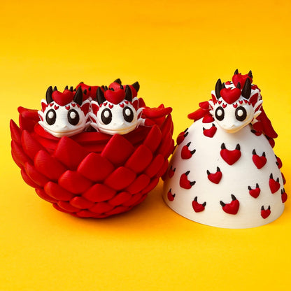 Devil Heart Dragon & Egg – Verspielte Drachenfigur mit Teufelsherzen