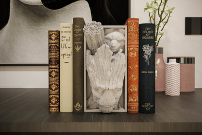 Book Nook Baumwesen und Weltraum Waschbär Fantasy Bücherregal Deko als Shelf Insert oder Wanddeko Geschenk für Leser
