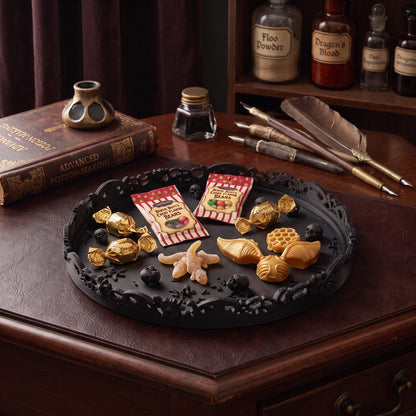 Gothic Tablett Deko mit Totenköpfen ornamentale Ablage Halloween Deko Schmuckablage für Gothic Wohnung Wohnzimmer und Geschenk