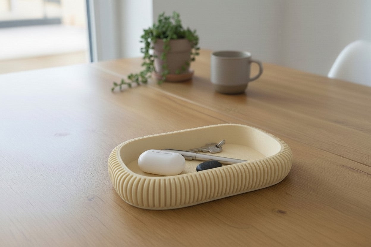 Ablageschale Deko Tablett Japandi Tray für Schlüssel Schmuck und Kleinteile als Organizer für Flur Bad und Schreibtisch