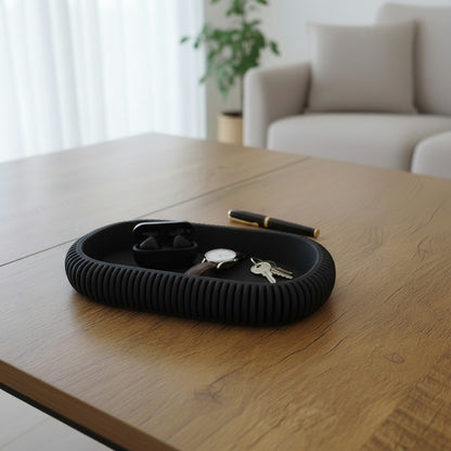 Ablageschale Deko Tablett Japandi Tray für Schlüssel Schmuck und Kleinteile als Organizer für Flur Bad und Schreibtisch