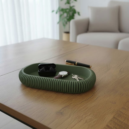 Ablageschale Deko Tablett Japandi Tray für Schlüssel Schmuck und Kleinteile als Organizer für Flur Bad und Schreibtisch