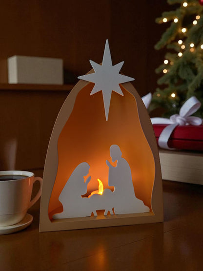 Illuminated Nativity Scene – Minimalistische Weihnachtskrippe mit LED-Beleuchtung