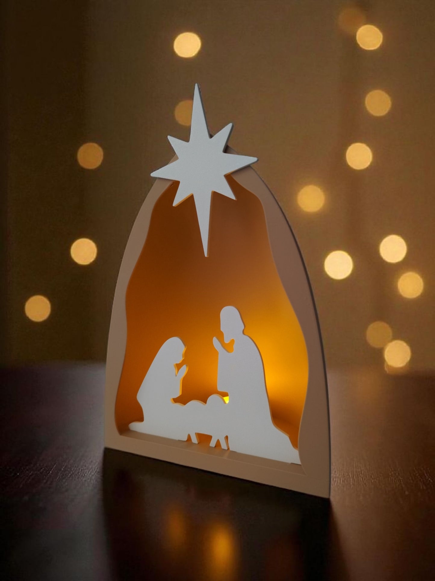Illuminated Nativity Scene – Minimalistische Weihnachtskrippe mit LED-Beleuchtung
