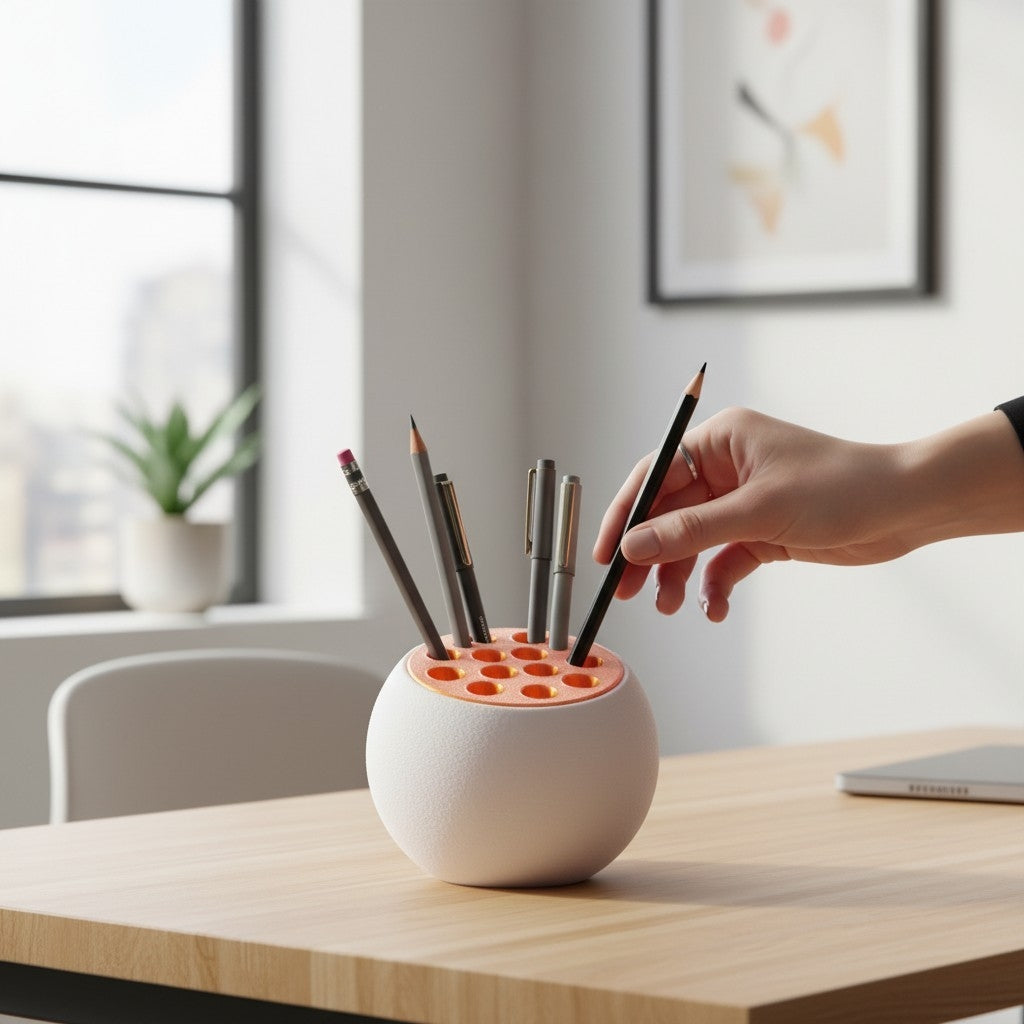 Moderner Stiftehalter TrypoBall, Organizer für Schreibtisch & Büro