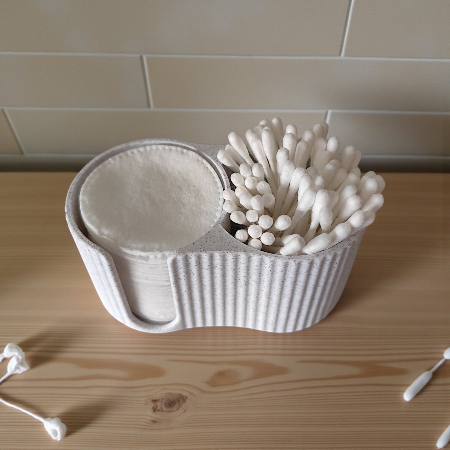 Wattestäbchenhalter & Kosmetikpad Spender, moderner Bad Organizer