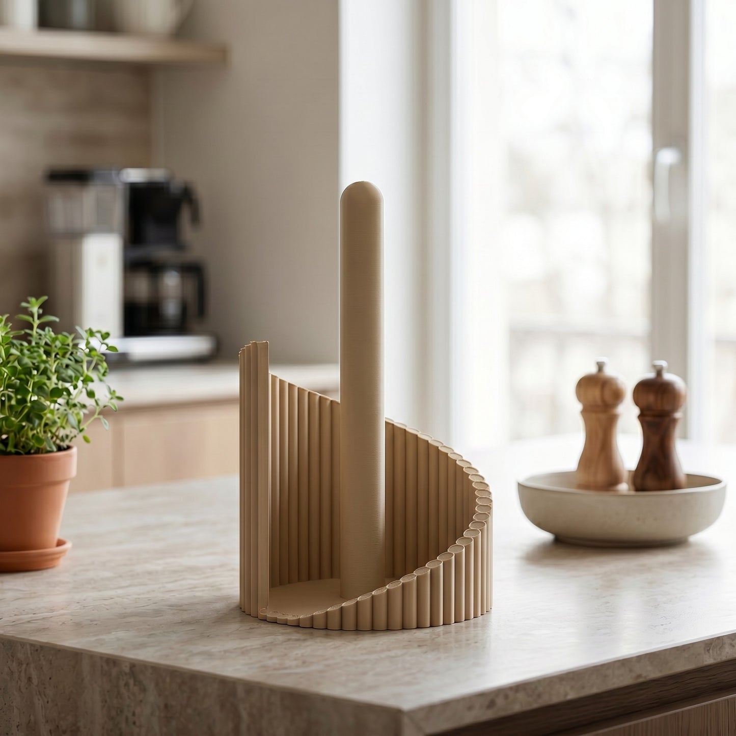 Moderner Küchenrollenhalter, geripptes Design für Küche & Arbeitsplatte
