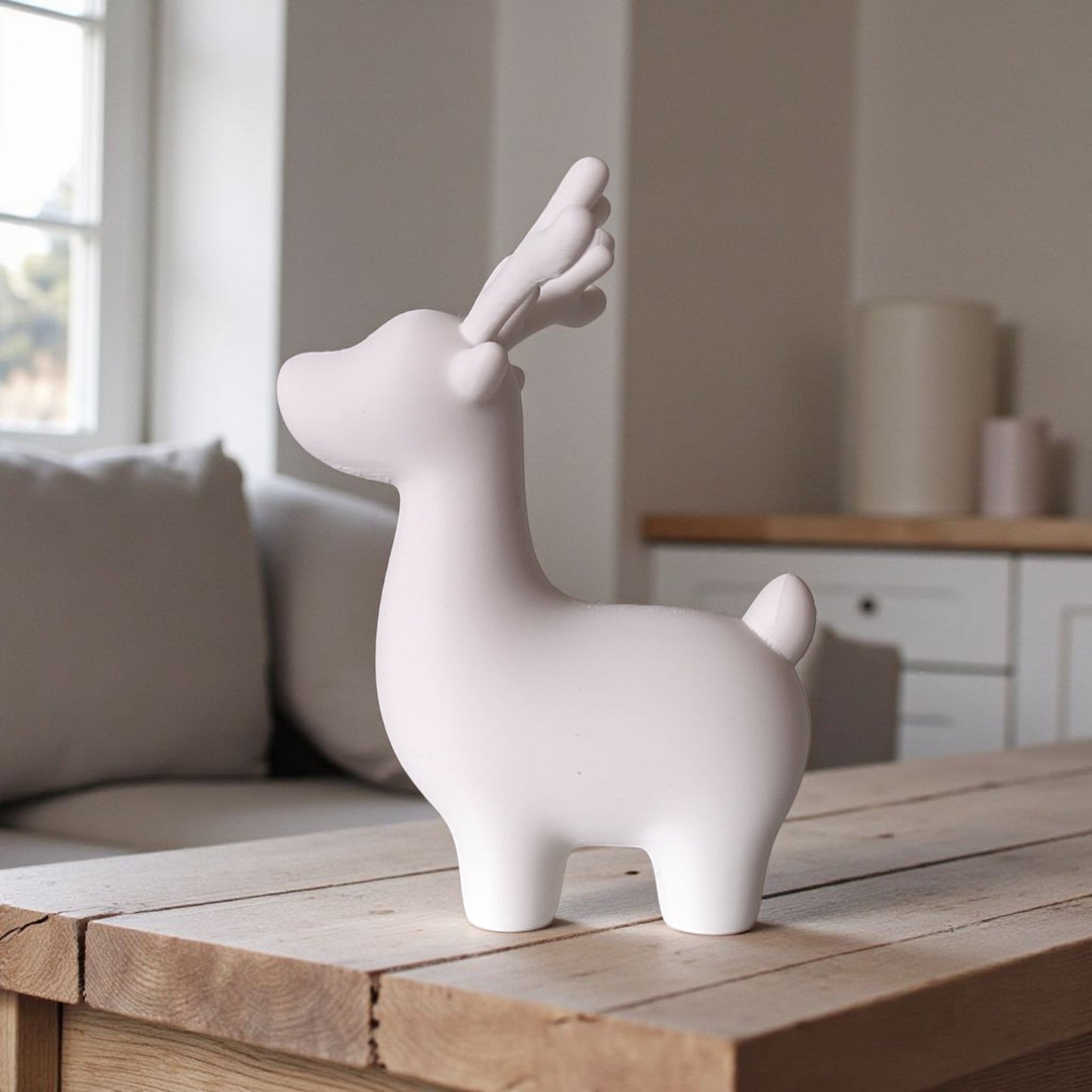 Minimalistisches Weihnachtsrentier – 3D-gedruckte Dekofigur in modernem Design