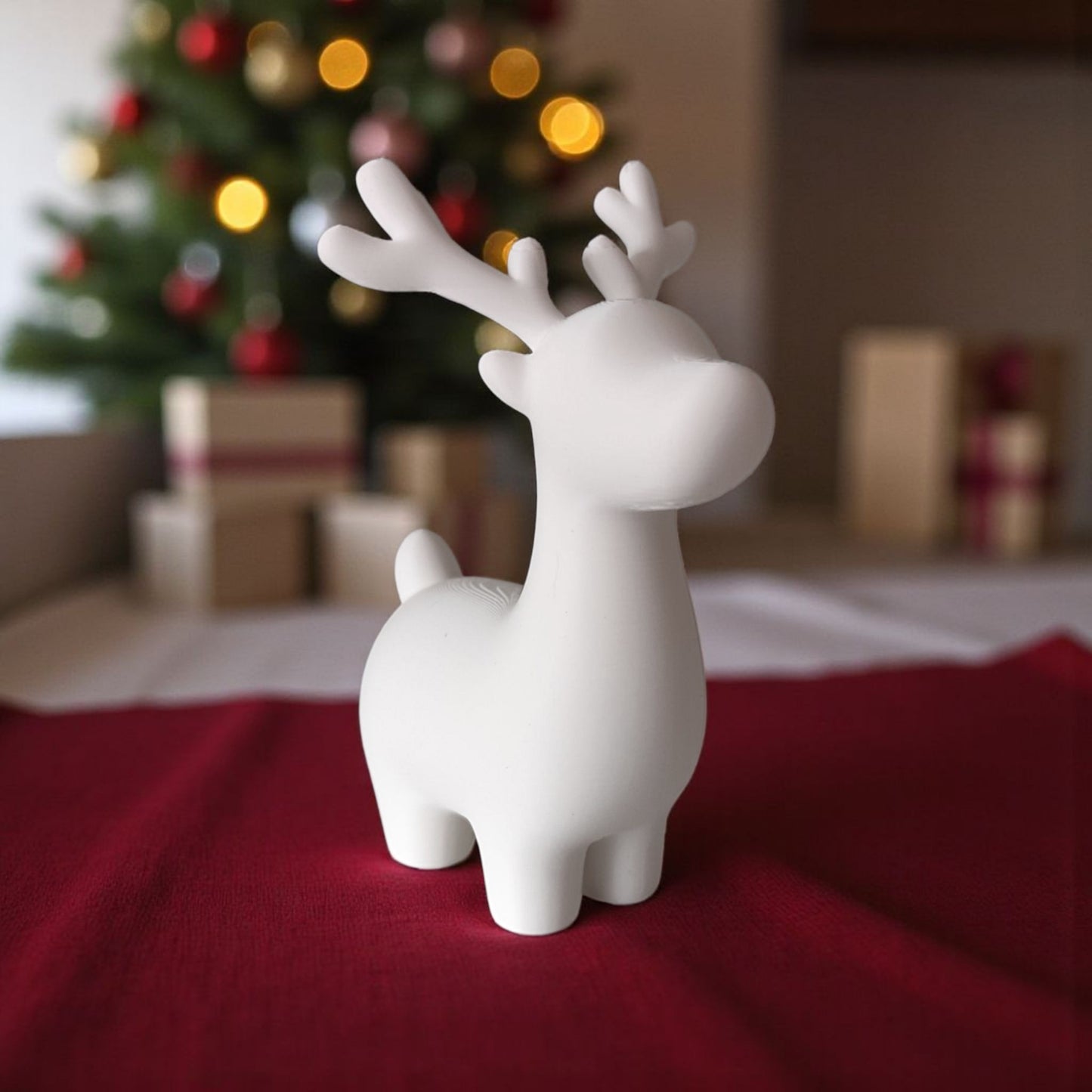 Minimalistisches Weihnachtsrentier – 3D-gedruckte Dekofigur in modernem Design