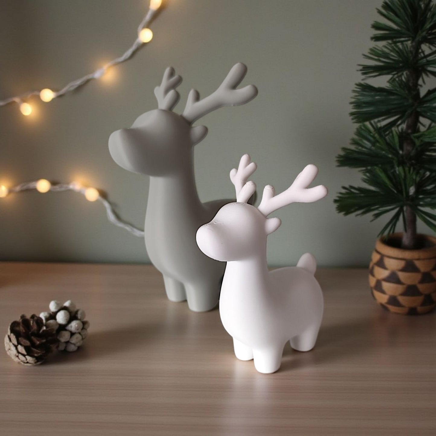 Minimalistisches Weihnachtsrentier – 3D-gedruckte Dekofigur in modernem Design