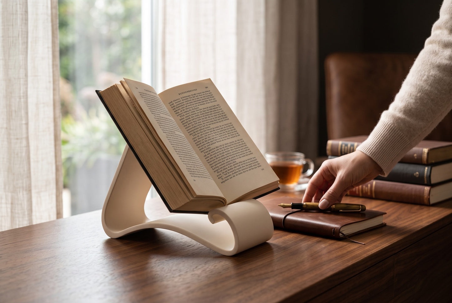 Buchständer Leseständer Wavy Book Stand als Bücherhalter Display Ständer und Geschenk für Leser Bücherliebhaber