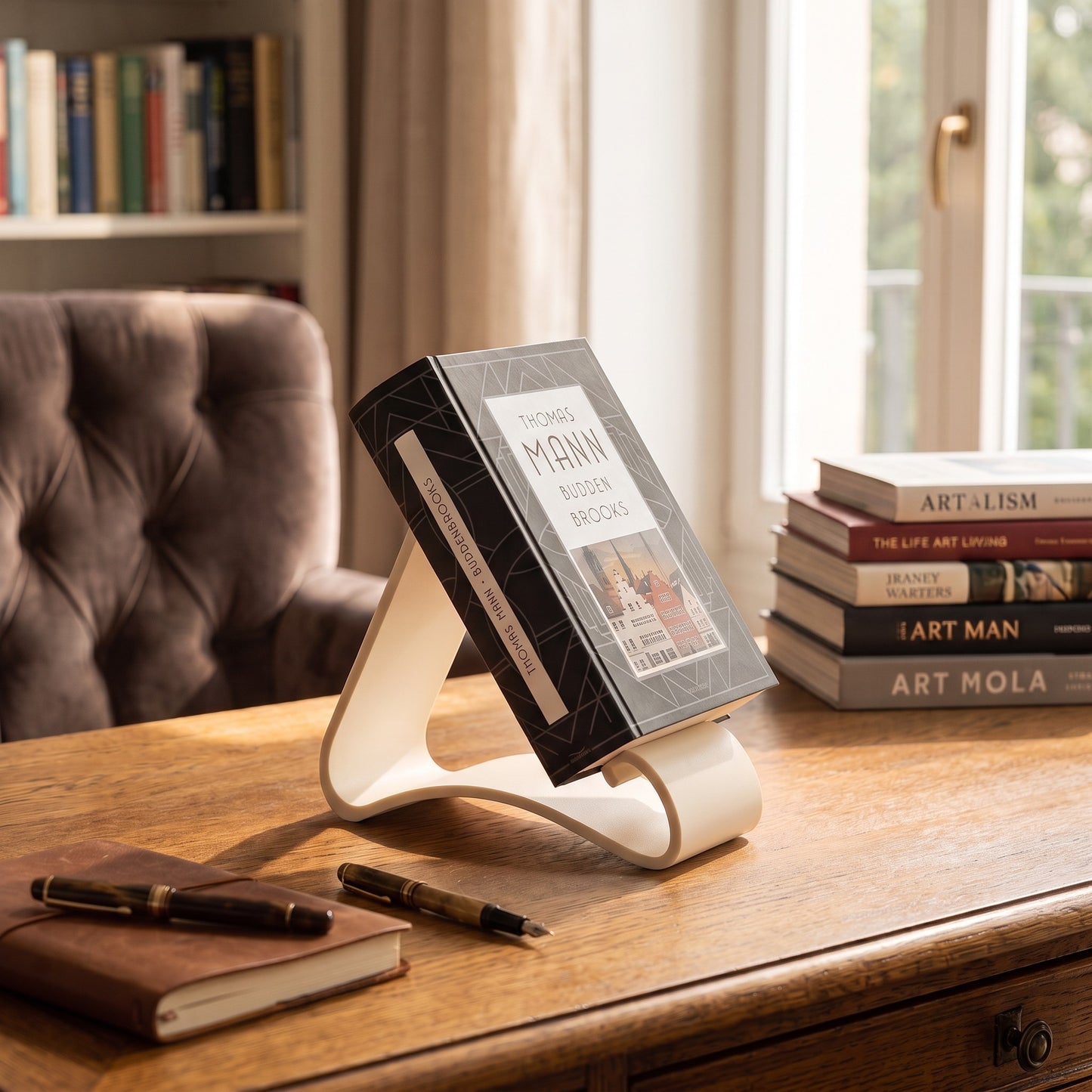 Buchständer Leseständer Wavy Book Stand als Bücherhalter Display Ständer und Geschenk für Leser Bücherliebhaber