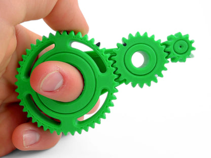 Fidget Spinner Anti Stress Zahnradübersetzung Fidget mit drei Zahnrädern Technik Gadget Geschenk für Schreibtisch und Maker