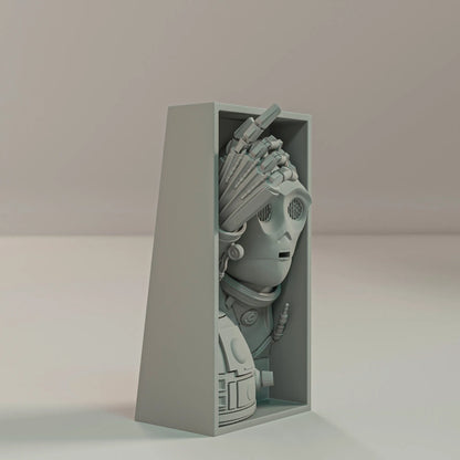 Book Nook Bücherregal Deko Sci Fi Roboter Regal Nische Wanddeko Geschenk für Leser