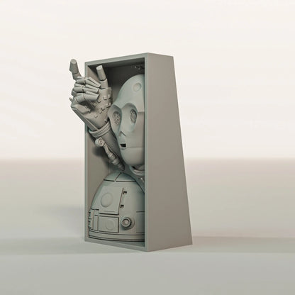 Book Nook Bücherregal Deko Sci Fi Roboter Regal Nische Wanddeko Geschenk für Leser